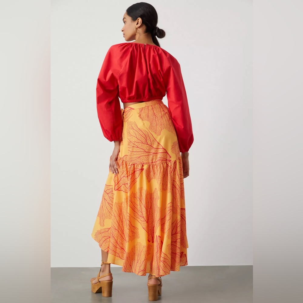 Anthropologie Hutch Printed Sea Wrap Maxi Skirt